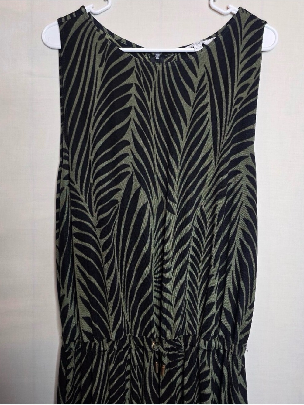 Chico's 3P Womens Sleeveless Wide-Leg traveler Jumpsuit Drawstring Leaf, PXL